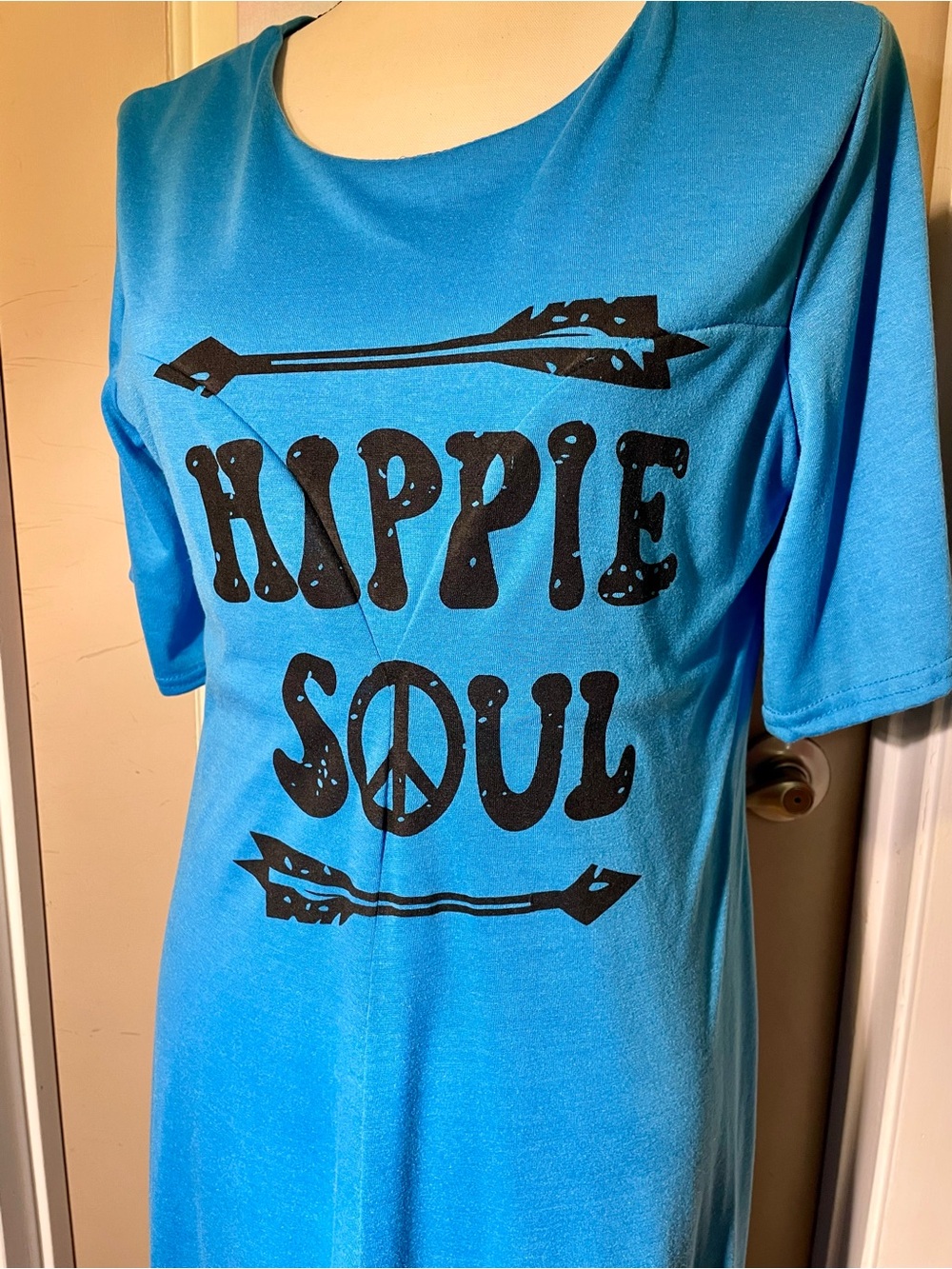 MISSLOOK Bright Turquoise Blue Tee Top